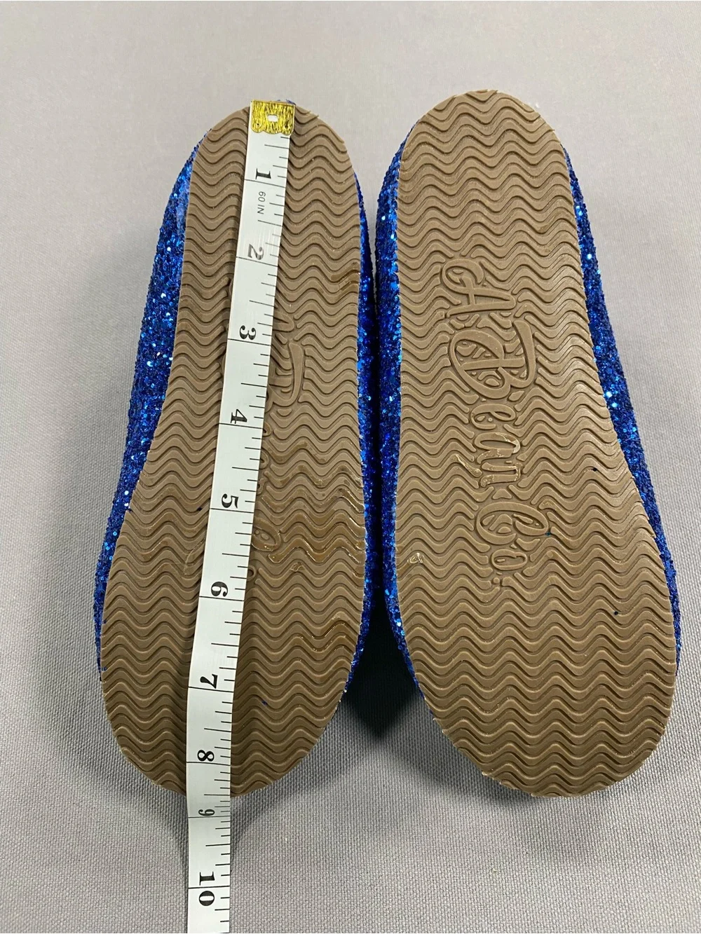 A Bear Co Girls' Sparkling Royal Blue Dress Flats with Crisscross Elastic Straps